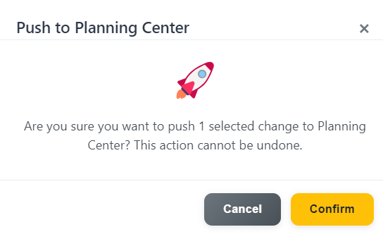 Send changes to Planning Center